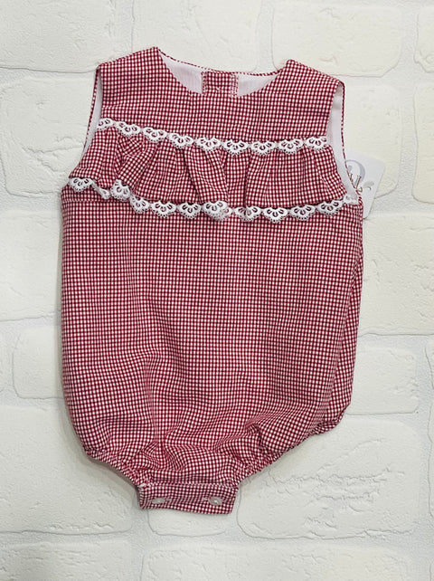 Lor Miral Red Check Romper