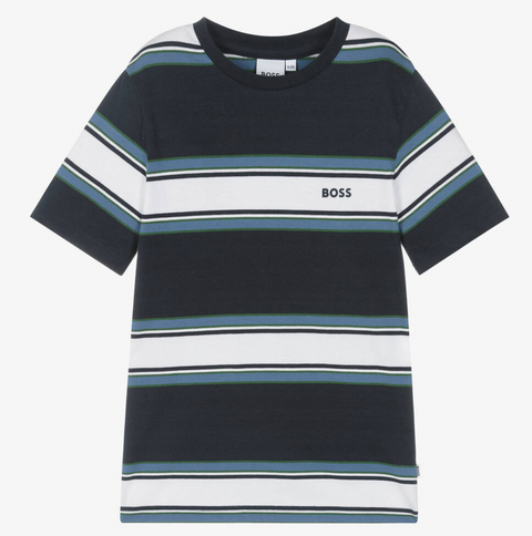 Hugo Boss Navy Stripe Tee Shirt
