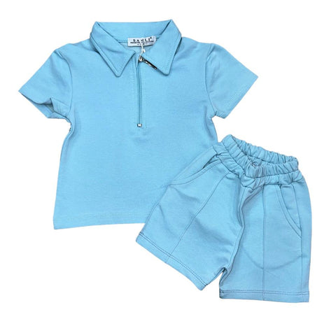 Baby Boy Blue Top And Short Set