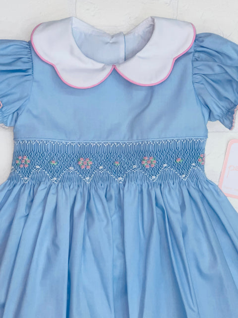 Petit Baby Blue Smocked Dress