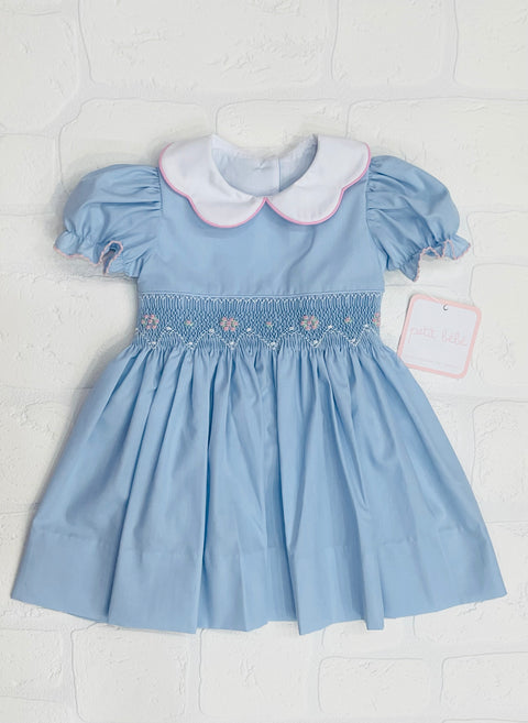 Petit Baby Blue Smocked Dress