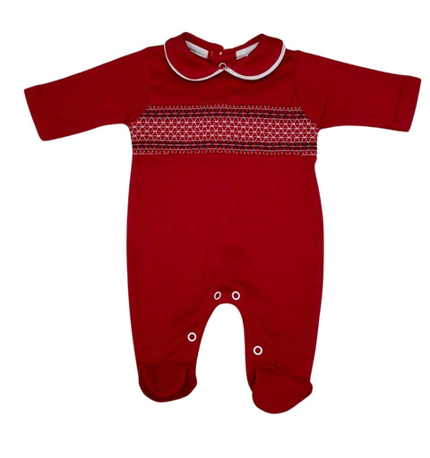 Baby Boys Red Cotton Baby Grow
