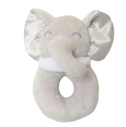 Soft Touch Grey Elephant Rattle