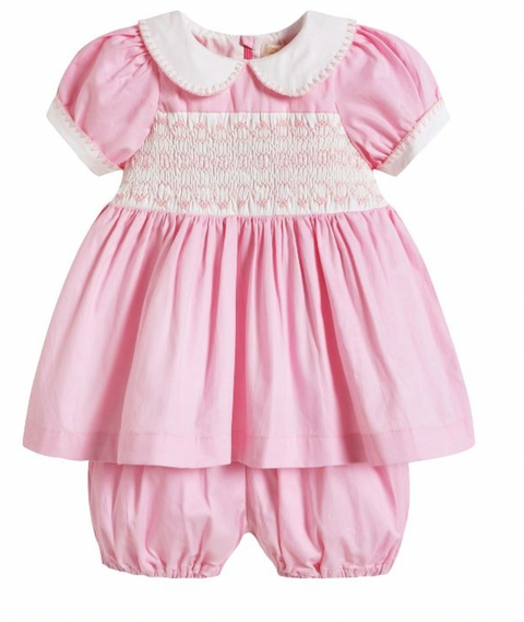 Baby Girls Pink Hand Smocked Dress