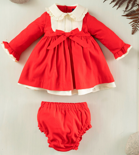 Basmarti Red and Creme Baby Dress