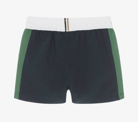Hugo Boss Navy & Green Baby Shorts