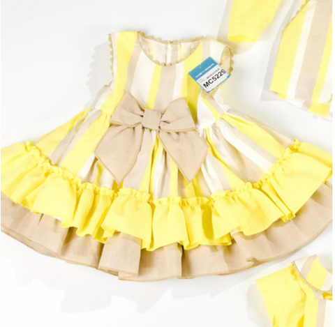 Ceyber Yellow and Tan Dress