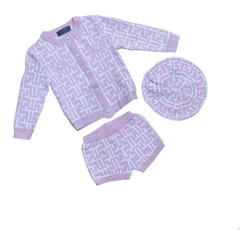 Baby Girls Pink Knitted 4 Piece Set