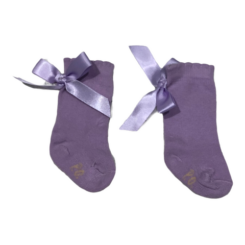 Pretty Original Lilac Bow Knee High Socks