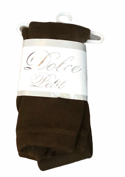 Dolce Petit Girls Brown Cotton Tights