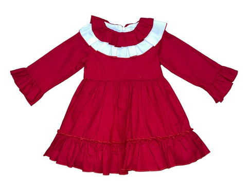 Lor Miral Girls Red Frill Dress