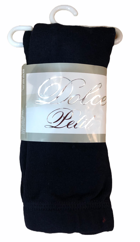 Dolce Petit Girls Navy Cotton Tights