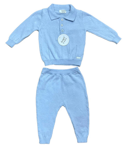 Baby Knitted Blue Trouser Set
