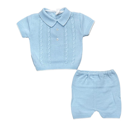 Baby Boys Knitted Blue Knitted Set