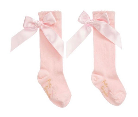 Pretty Original Pink Bow Knee High Socks